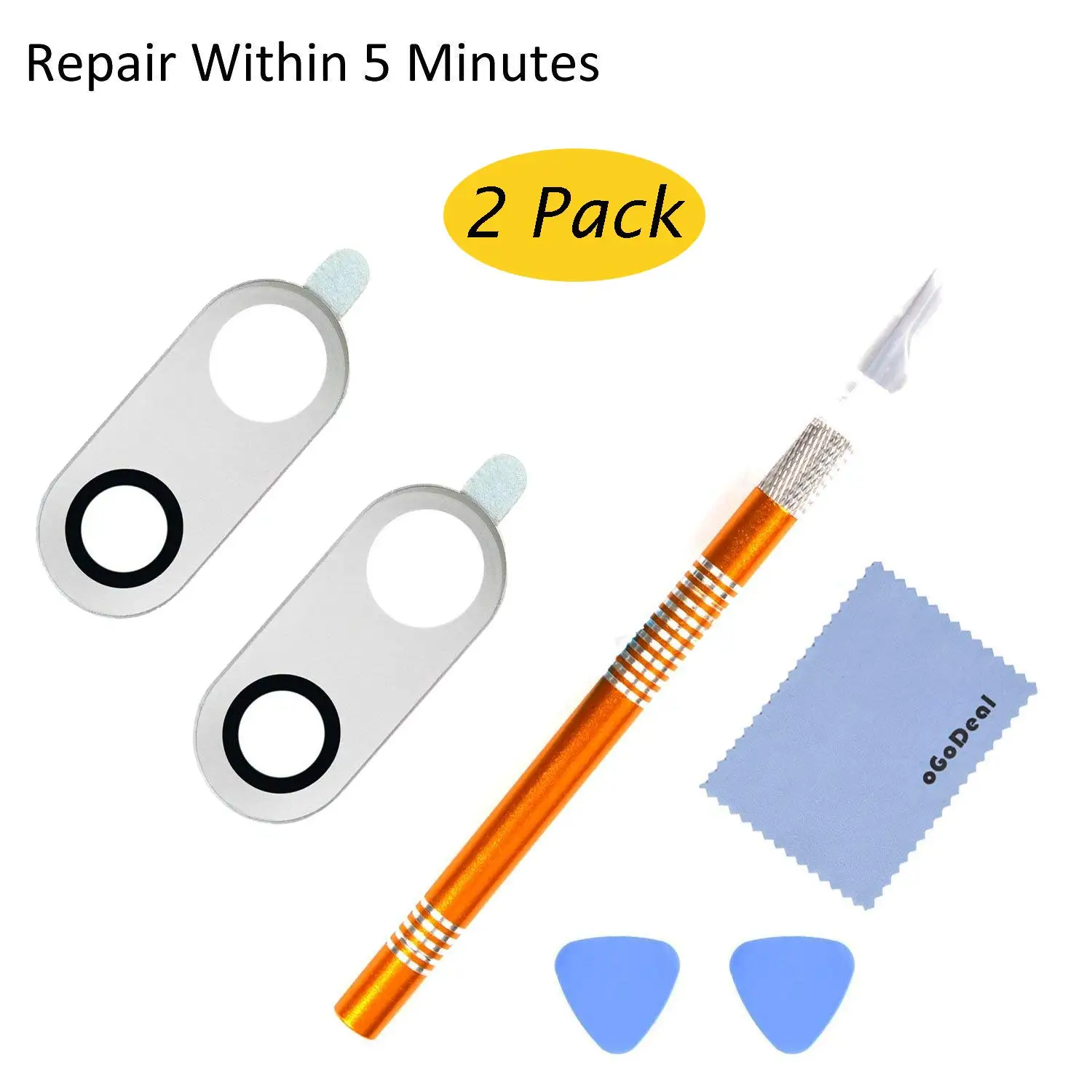 

Rear Camera Glass Lens Cover Replacement Parts with Adhesive and Tools for LG V30 Sliver