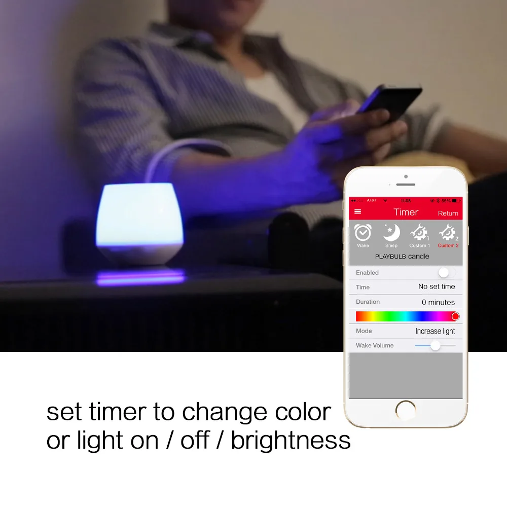 PLAYBULB LED Лампа Свеча которая меняет цвета и подходит для украшения свадебного
