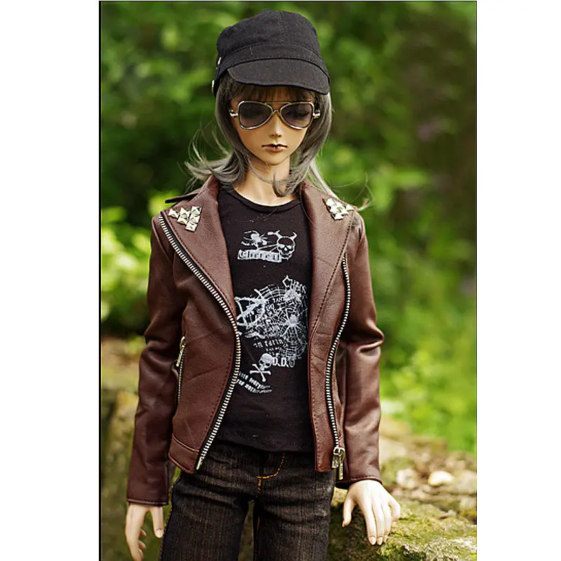 

[wamami] 770# Brown Jacket Coat Artificial Leather MSD AOD DZ 1/4 BJD Dollfie