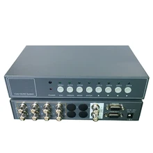 YiiSPO 8CH Video Splitter High Performance 8chanle CCTV Processor Video Quad with VGA/BNC Output and Remote Control RS232