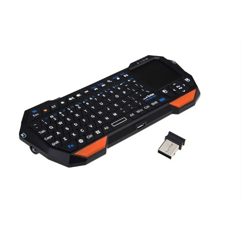 baratas 2.4G USB Mini Desktop PC Notebook Android TV Box HTPC Touchpad Teclado Sem Fio com Controle Remoto IR