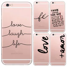 Nique português palavras de Amor Amor transparente de silicone macio caso capa para Apple Iphone 6 6 S capa