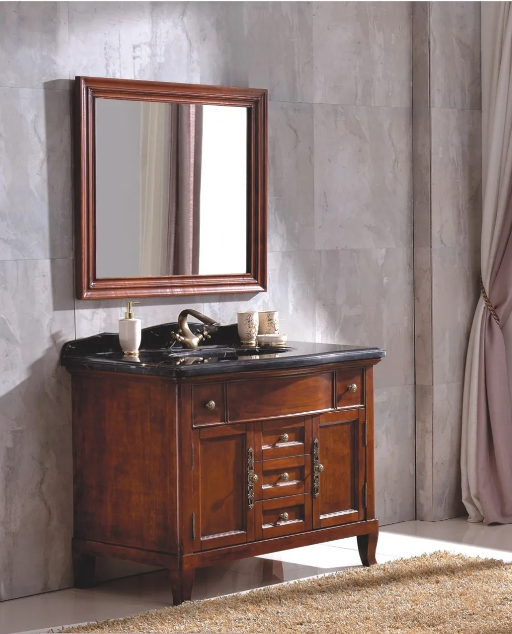 1m length bathroom made of solid wood 0281 B6009 on Aliexpress