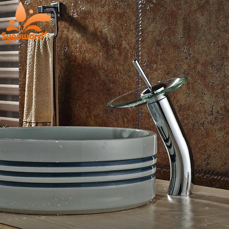 Newly Glass Spout Basin Faucet Single Handle Deck Mounted Hot and Cold | Обустройство дома