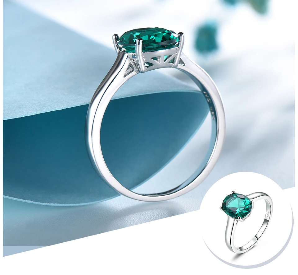 UMCHO Emerald 925 sterling silver ring for women NUJ095E-1-pc (4)