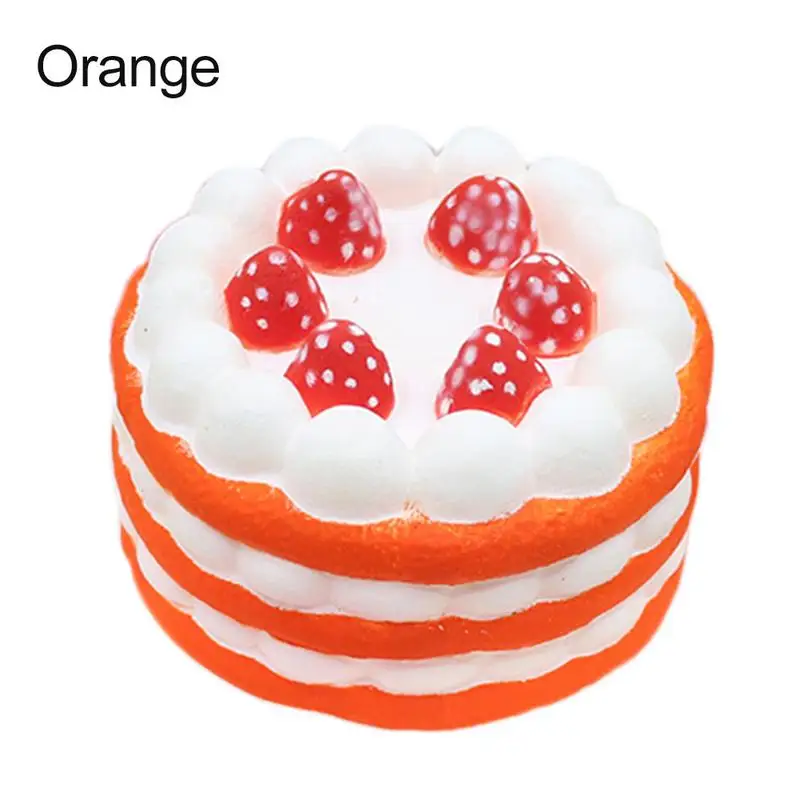 Orange Мягкий искусственный Jumbo клубничный торт пу замедлить рост весело Squeeze Исцеление игрушка снять стресс игрушечные лошадки инновационные ко Дню рожден - Цвет: Orange