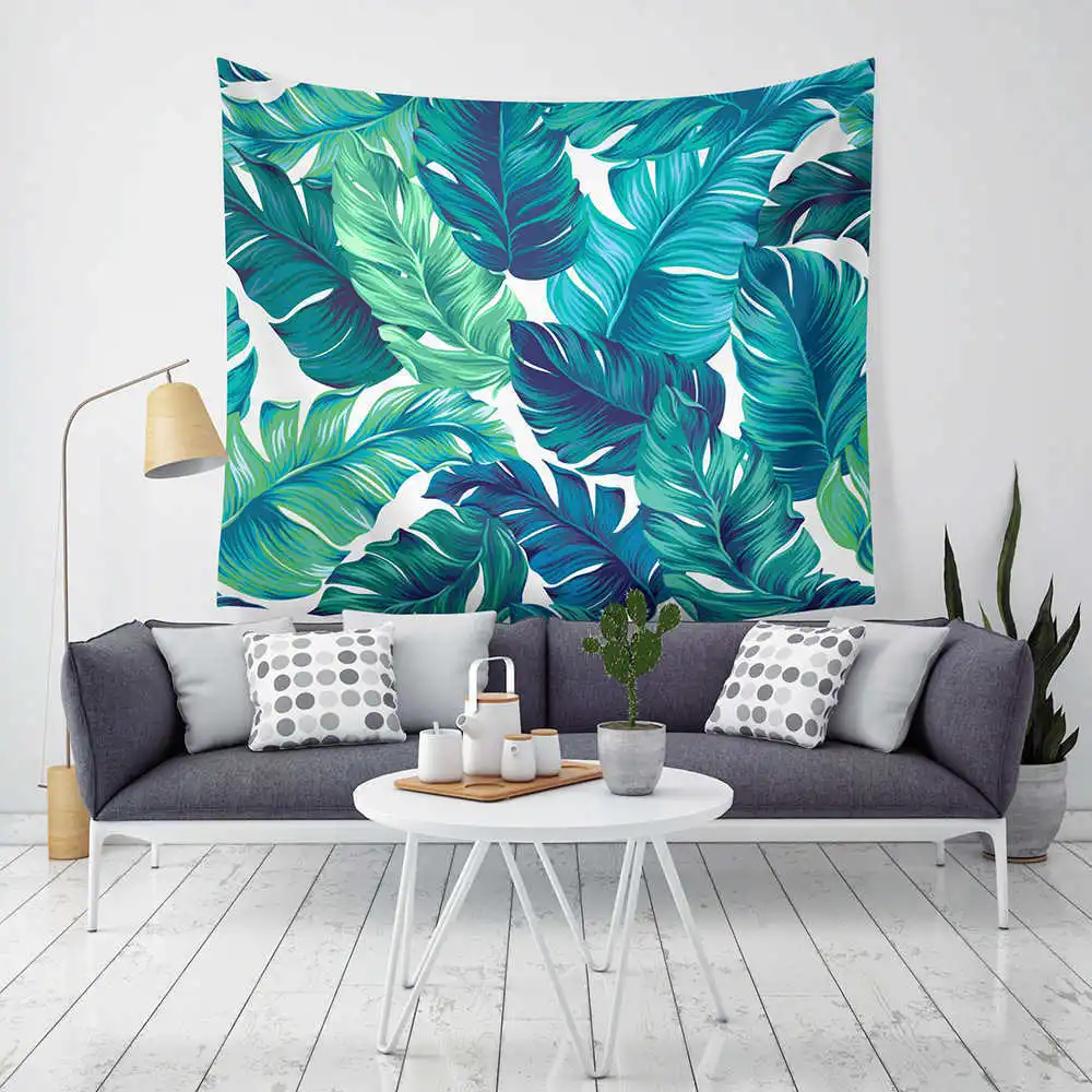 Tropical Rainforest Green Plants Leave Tapestry Large Wall Hanging Floral Mandala Bohemian Carpet Woven Decorative Cloth Boho Tropical Rainforest Green Plants Leave Tapestry Large Wall Hanging Floral Mandala Bohemian Carpet Woven Decorative Cloth Boho