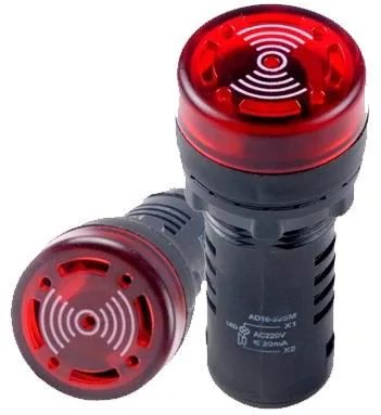 2Pcs AD16-22SM AC/DC 12V/24V Red Yellow Green Black LED Indicator Signal Flash Light with Buzzer Beep 22mm Dia. 60mm Height | Лампы и