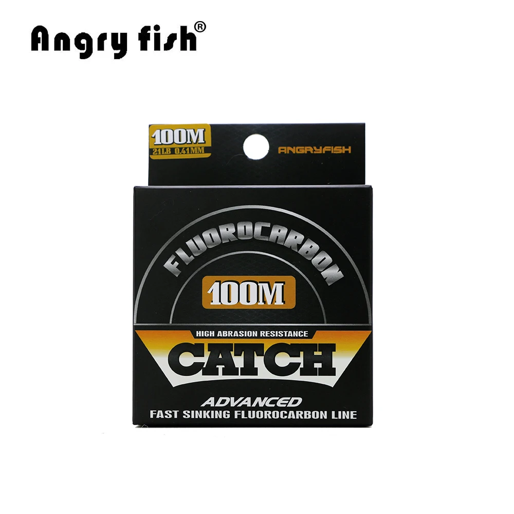 Angryfish 100% فلوريد خيط صنارة الصيد 100 متر شفافة الكربون حيدة خط سوبر قوي شحن مجاني
