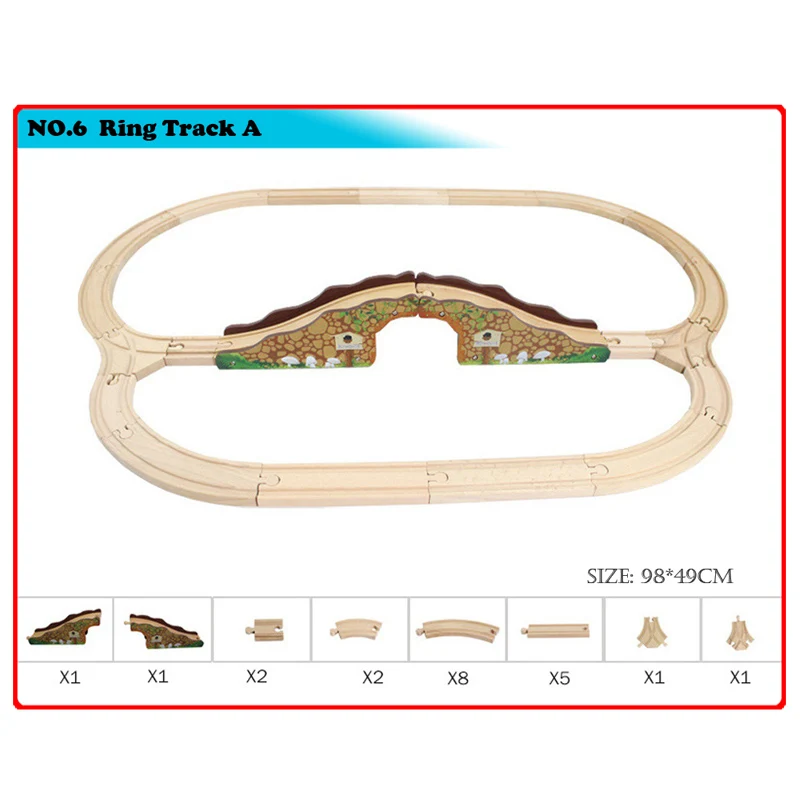 Деревянный поезд трек Набор железной дороги деревянная дорога игрушки расширение деревянная дорога аксессуары совместимы с различными поездами и Thoma