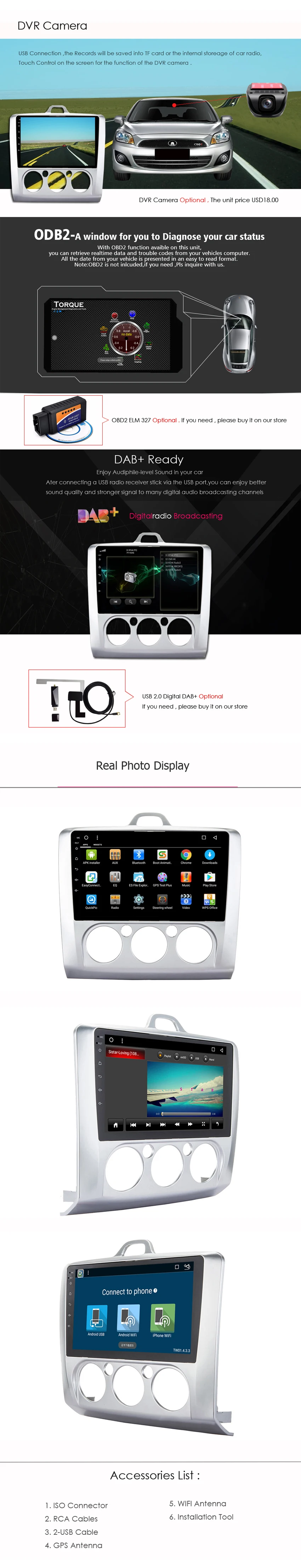 Clearance Android 7.1 RAM 2G RAM 32G Car dvd For Ford focus 2 3 2006 2011 car radio multimedia player gps navigation system head unit 2