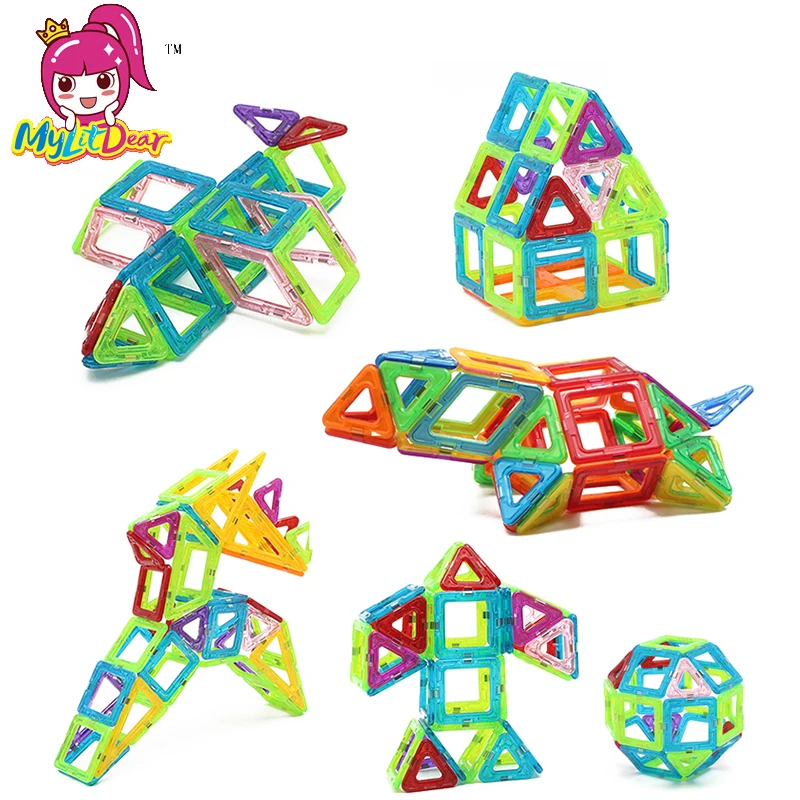 MylitDear 58 шт. ручная Подарочная сумка магнитные Кирпичи Детские развивающие магнитные модели строительные блоки игрушки для детей