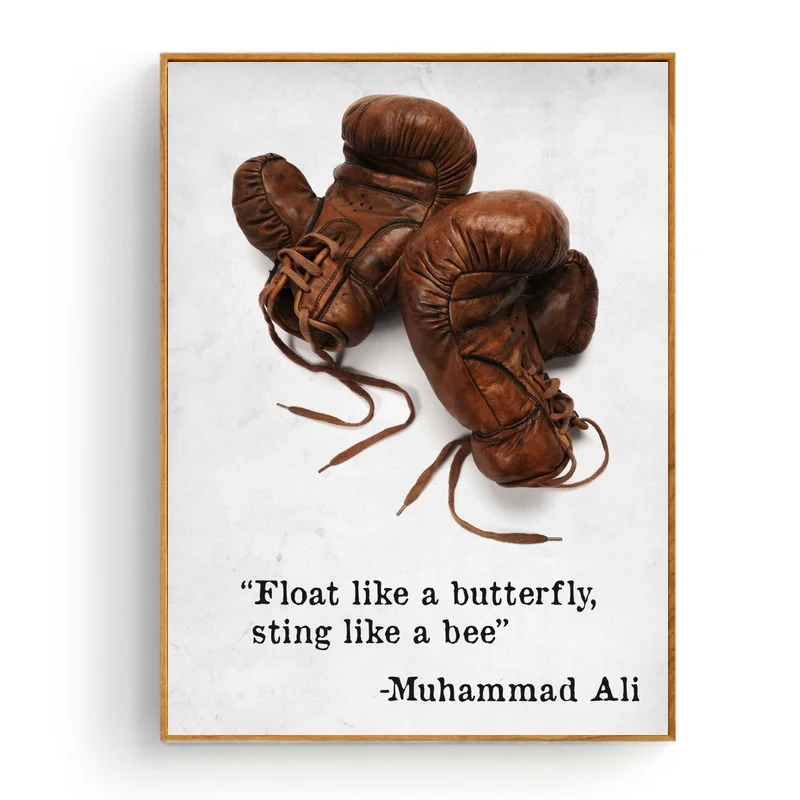 Boxing Glove Art Muhammad Ali Motivational Quotes Art Silk Poster Wall