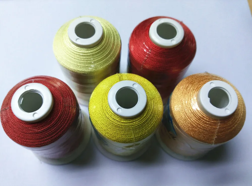 

5 Different Red & Yellow color machine rayon embroidery thread 800m/cone Brother /Bernina embroidery machines