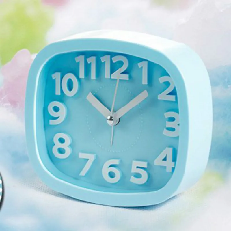 New Alarm Clock Candy Color Battery Silent Home Desk Table Analog Cute Portable Creative Student Bedside Small Snooze Clocks