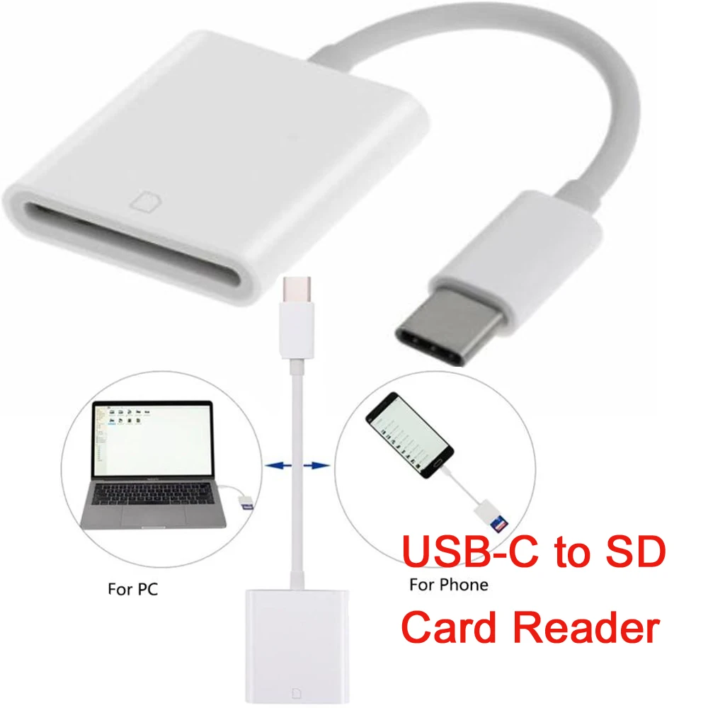 Портативный USB 3,1 type C USB-C для SD SDXC SDHC кардридер Кабель-адаптер для Macbook samsung huawei Xiaomi