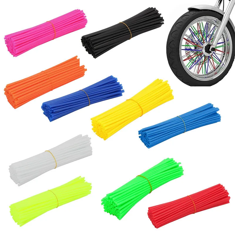 72pcs 24cm Motorcycle Wheel Rim Spoke Wrap Cover Universal Motocross