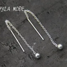 Fyla Mode Fashion Cute Ear Wire Earrings Female Models Long Drop S925 Pure Silver Jewelry Dangle Earrings Brincos TYC169