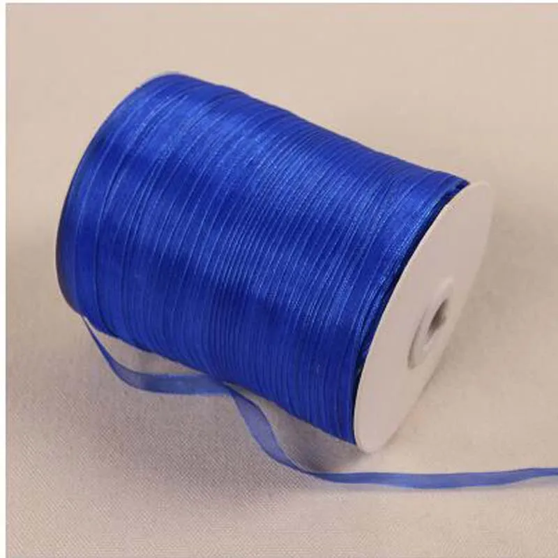 

Royal Blue (20 Meters) 1/4''(6mm) Organza Ribbons Wholesale Gift Wedding Christmas Decoration Wrapping Ribbons DIY Material