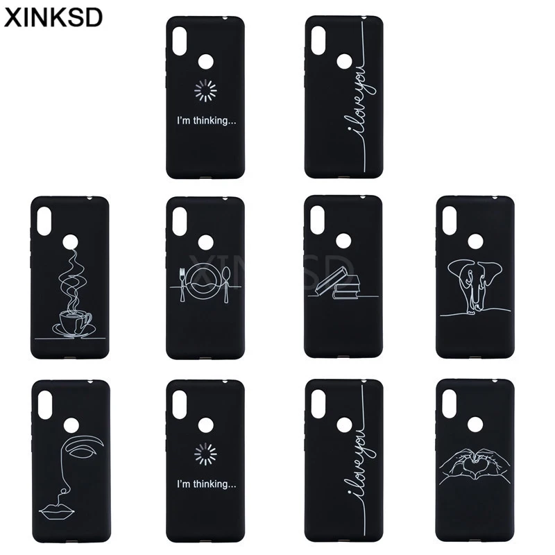 

Line Soft Silicone TPU Phone Case For Xiaomi Redmi Note 4 4X 6 5 Pro 5A Prime S2 4A Mi 8 A2 lite A1 6X 5X PocoPhone F1 Case