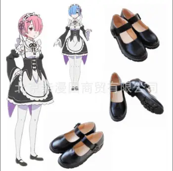 

Re:Life In A Different World From Zero Rem Ram Cosplay Shoes Boots Professional Handmad