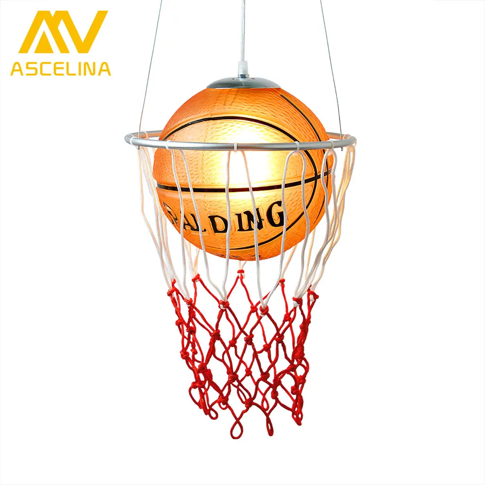 

creative children bedroom lights balcony Basketball pendant light LED lamp drop lamp E27 bedroom dining lampshade for home