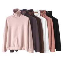 Женская Высококачественная Водолазка с длинным рукавом, Универсальная футболка, зима-осень-весна, одноцветная теплая футболка