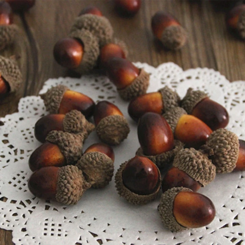 

20PCS Cute Pine Nuts Artificial Accessories DIY Home props Garden Simulation Decoration Plants Ornaments Arrangement DA