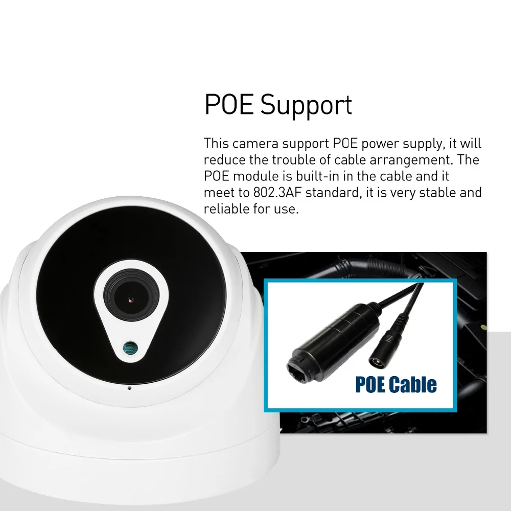 POE HD 1080P 24 LED ИК внутренняя IP камера купольная 2.0MP безопасности ONVIF ночное видение P2P