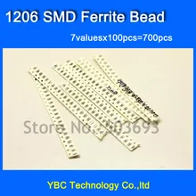 1206 SMD ферритового 7valuesX100pcs = 700 шт. 1206 SMD FB 11R 60R 80R 120R 220R 600R 1K