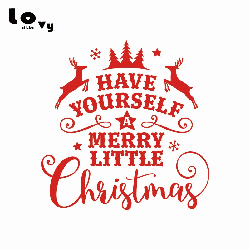 Christmas Vinyl Wall Sticker Merry Christmas Blessing Quotes Art Wall