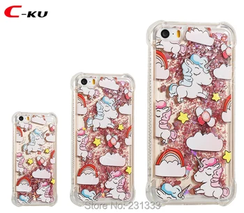 

C-ku For Iphone X 8 I8 7 PLUS I7 6 6S SE 5 5C 5S 3D Diamond Liquid Quicksand Glitter Soft TPU Case Cartoon Bling GEL Skin 100pcs