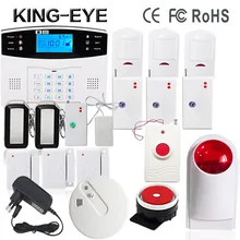 Ruso/italiano/checa gsm hogar sistema de alarma de casa de seguridad de sistemas de alarma botón de pánico inalámbrico sirena del estroboscópico al aire libre pir motion