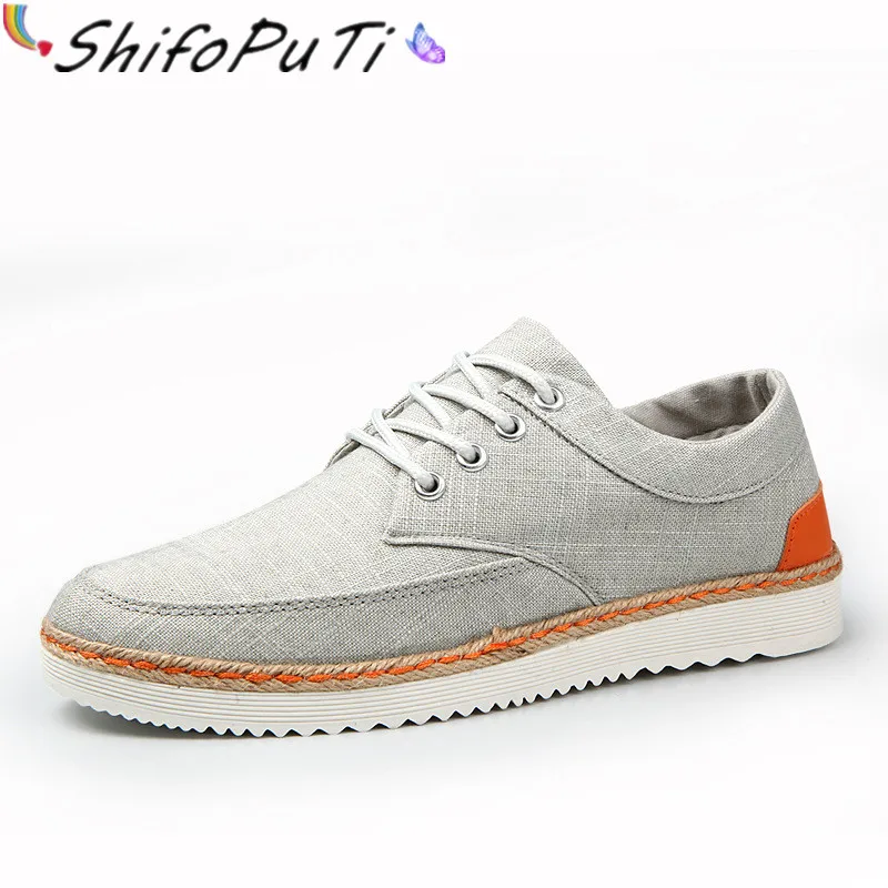 High Quality 2017 British Canvas Shoes Men Flats Breathable Lace up