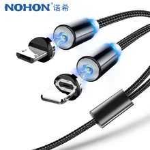 NOHON 2 в 1 Магнитный зарядный кабель освещение для iphone XS MAX X Micro usb type C для samsung huawei Xiaomi телефон магнитные кабели