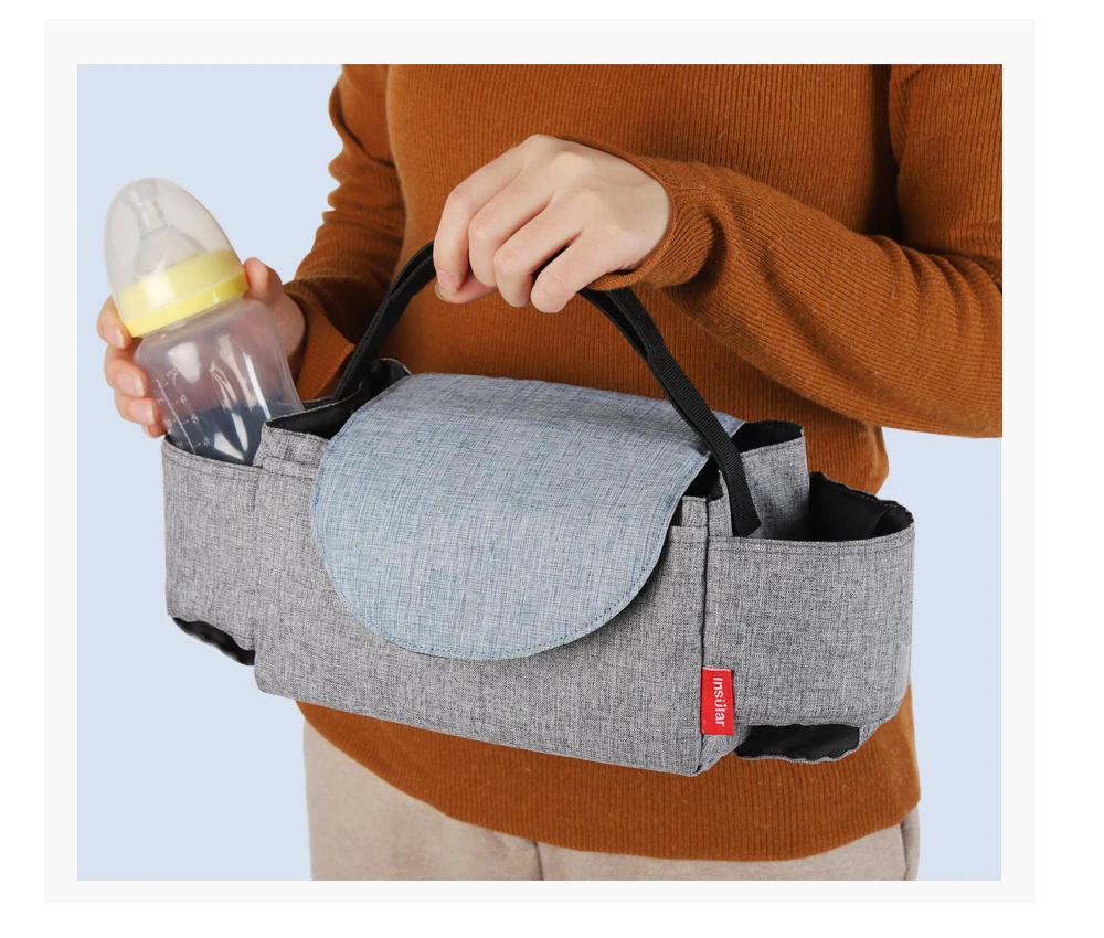 Insular, сумка для детской коляски, сумка для подгузников, подвесная корзина, органайзер для хранения, детская дорожная сумка для бутылочки для кормления, аксессуары для коляски