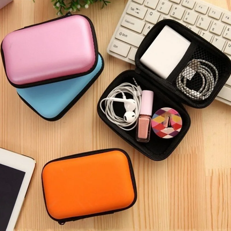 

DIDIHOU 1pc Earphone Wire Storage Boxes Data Cable Storage Box Case Zipper Protective Digital Gadget Devices Storage Organizers