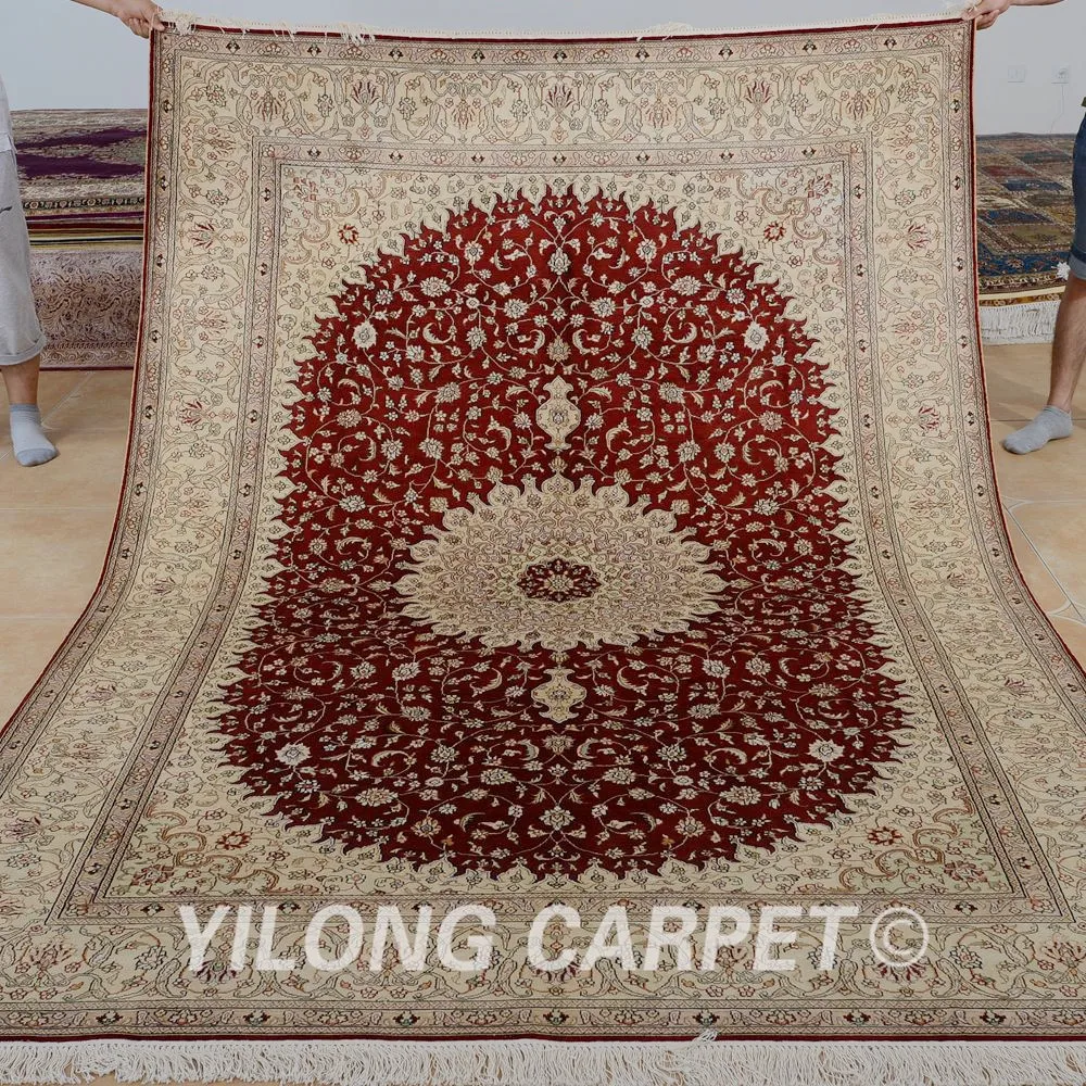 Yilong 6'x9' гостиная красный ковер винтажный Традиционный турецкий китайский коврик ручной работы(0962