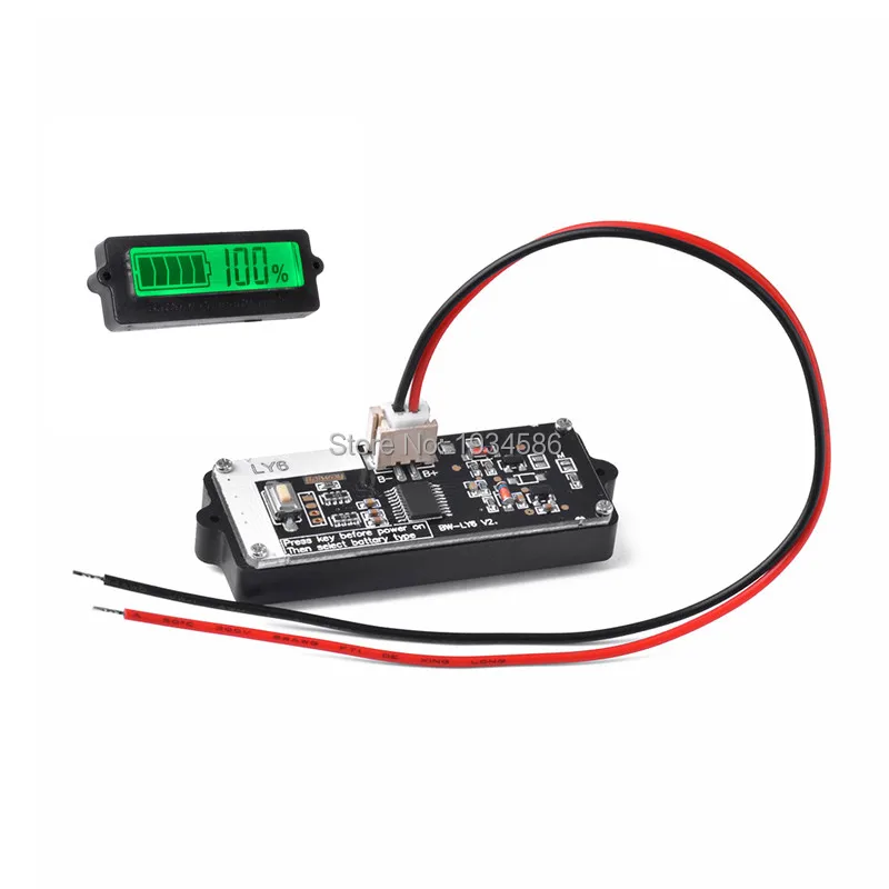 

12V-48V Lead-acid Lithium LCD Indicator Battery Capacity Tester Volt Meter Monitor Module Green Backlight 12V 24v 36V 48V