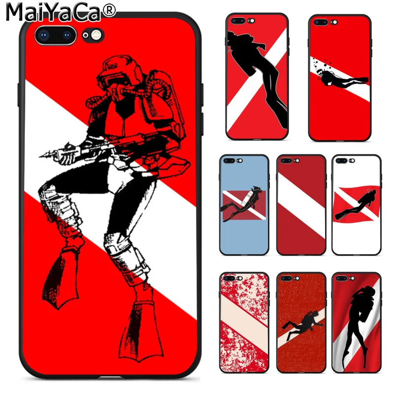 MaiYaCa Diver Down Подводное Флаг ТПУ Мягкий силиконовый прозрачный чехол для мобильного