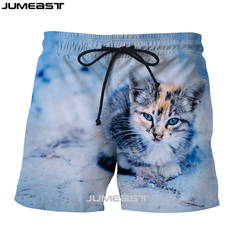 Jumeast бренд для мужчин/для женщин 3D печатных животных шорты для кота мужские шорты для купания новые летние быстросохнущая пляжные повседне