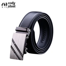 Cody steel из искусственной кожи мужские ремни с автоматической пряжкой модные ремни для мужчин бизнес популярные мужские брендовые черные ремни класса люкс