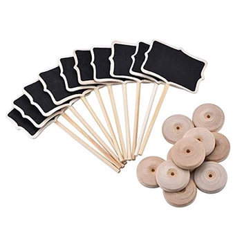

10pcs Mini Rectangle Chalkboard Blackboard Seat Stand Message Board Labels Name Plates Place Holder Wedding Table Party Decor