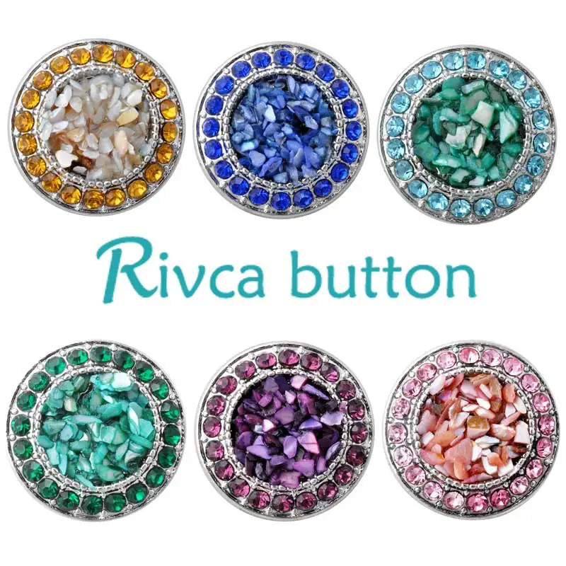 

D02869-6 Hot Wholesale Newest DIY 20mm Rhinestone Styles Metal Snap Bracelet For Women Rivca Snap Jewelry