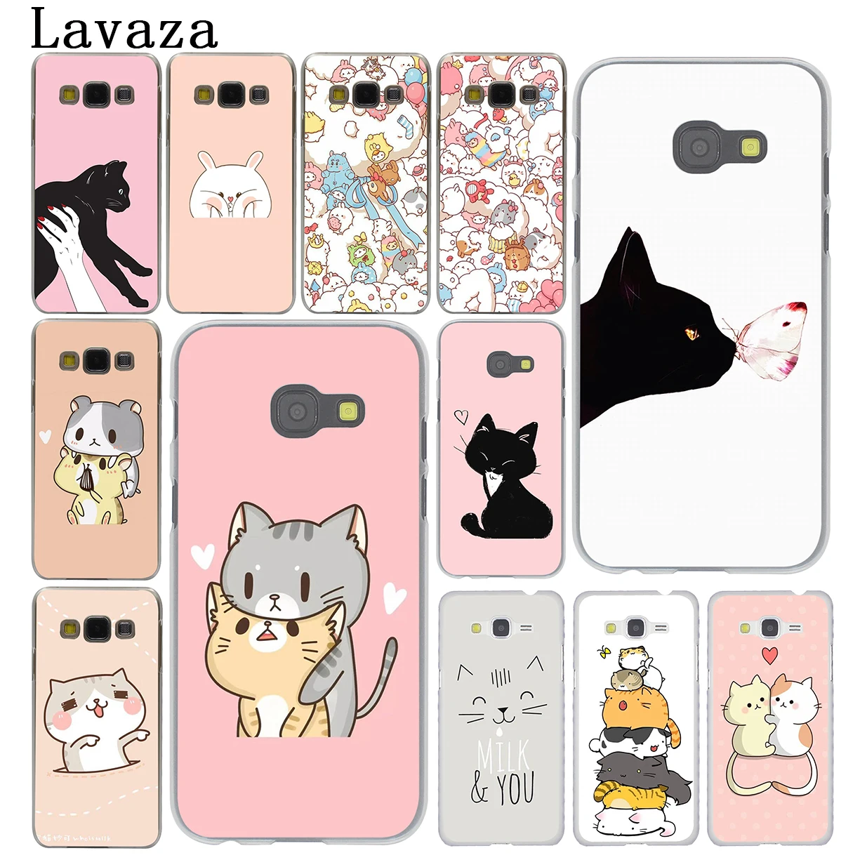 

Lavaza Kawaii Molang Cartoon Anime dog cat Hard Phone Case Shell for Samsung Galaxy A3 A5 2017 A9 A8 A6 Plus 2018 Note 8 9 Cover