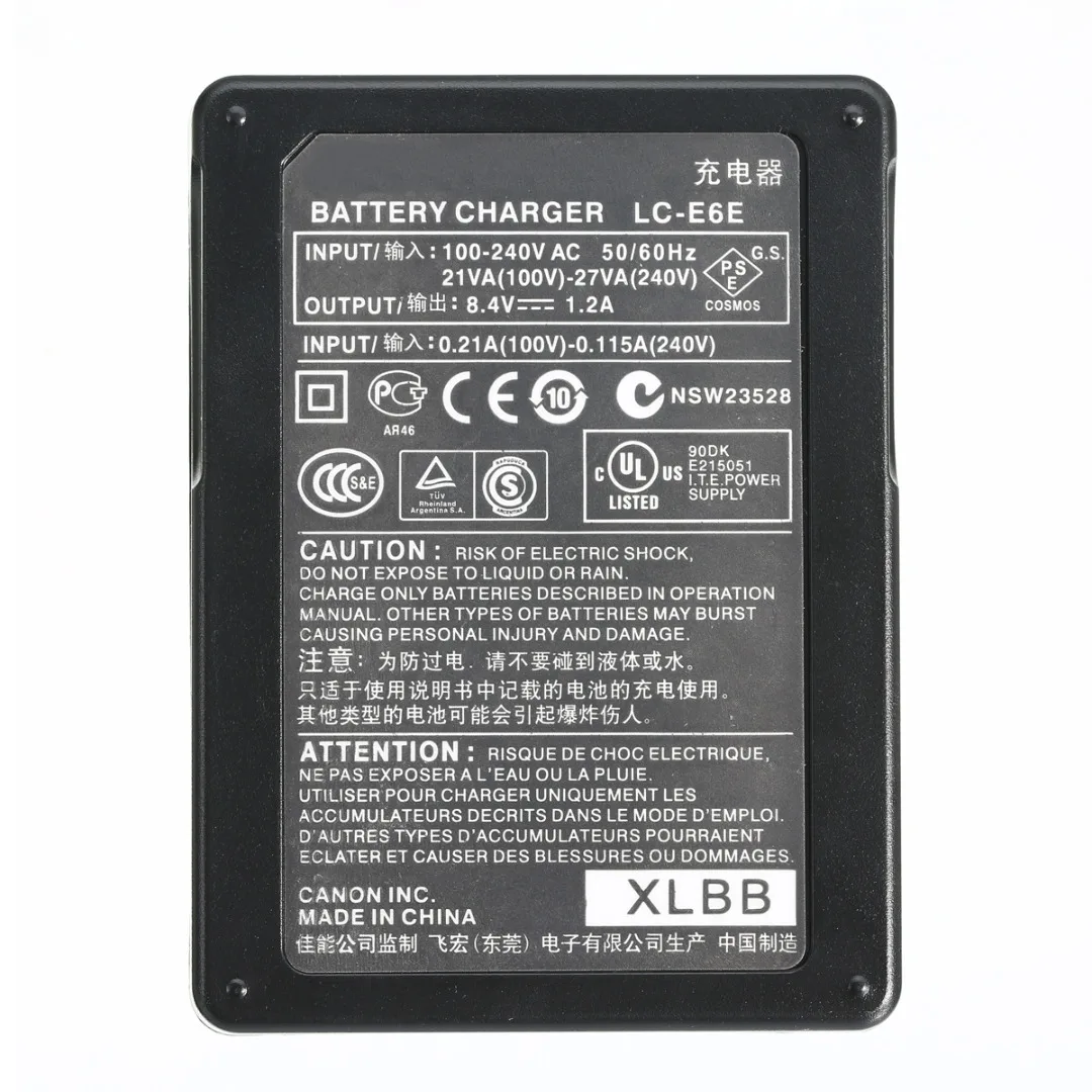 Mayitr Professional LC-E6E Camera Battery Charger + Power Cable 60cm For Canon LP-E6 5D Mark II III 7D 5D2 5D3 7D 60D 6D