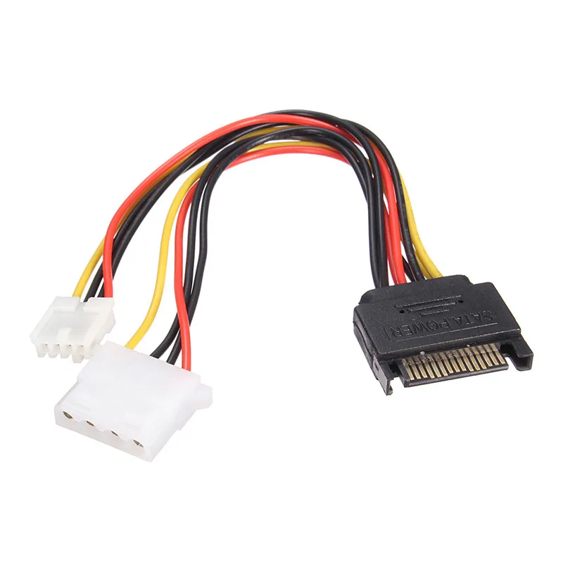 

High quality Power Adapter Cable 15 Pin SATA to 4 Pin IDE And 4Pin Fan Line Power Adapter Cable Hard Drive Adapter