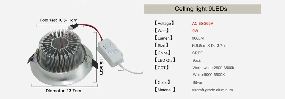 Светодиодный потолочный светильник s 85 V-265 V 110 V/220 V лампа 3W 5W 7W 9W 12W 15W вниз светильник Точечный светильник с драйвером светильник ing