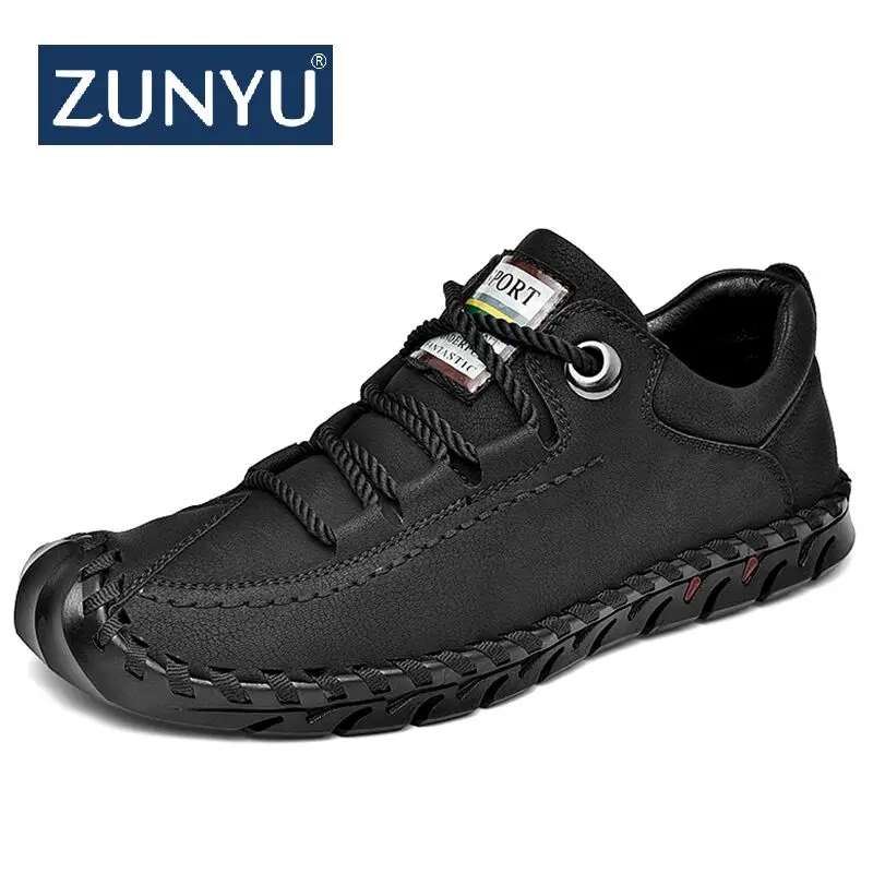 ZUNYU الرجال جلد حذاء كاجوال الأخفاف حذاء رجالي العلامة التجارية الفاخرة الربيع جديد أزياء رياضية الذكور قارب أحذية الجلد المدبوغ Krasovki ZUNYU الرجال جلد حذاء كاجوال الأخفاف حذاء رجالي العلامة التجارية الفاخرة الربيع جديد أزياء رياضية الذكور قارب أحذية الجلد المدبوغ Krasovki