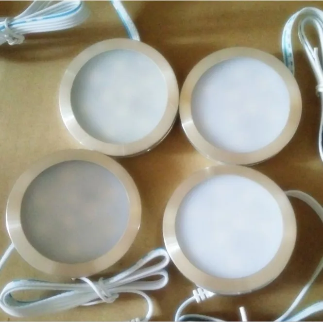 

LED Under Cabinet Lighting LED Puck Llights 12V 2W LED Light Closet Cupboard Showcase Drawer Wardrobe Indoor Lighting